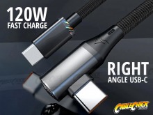 1m USB-C Ultra Fast Charging 120W Cable with Right Angle Plug (Thumbnail )