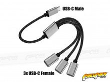 30cm USB-C to Triple USB-C Hub Splitter Cable (USB 3.1 Gen1 5Gbps) (Thumbnail )