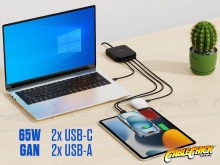 65W 4-Port GaN USB Desktop Charger (2x USB-C & 2x USB-A) (Thumbnail )
