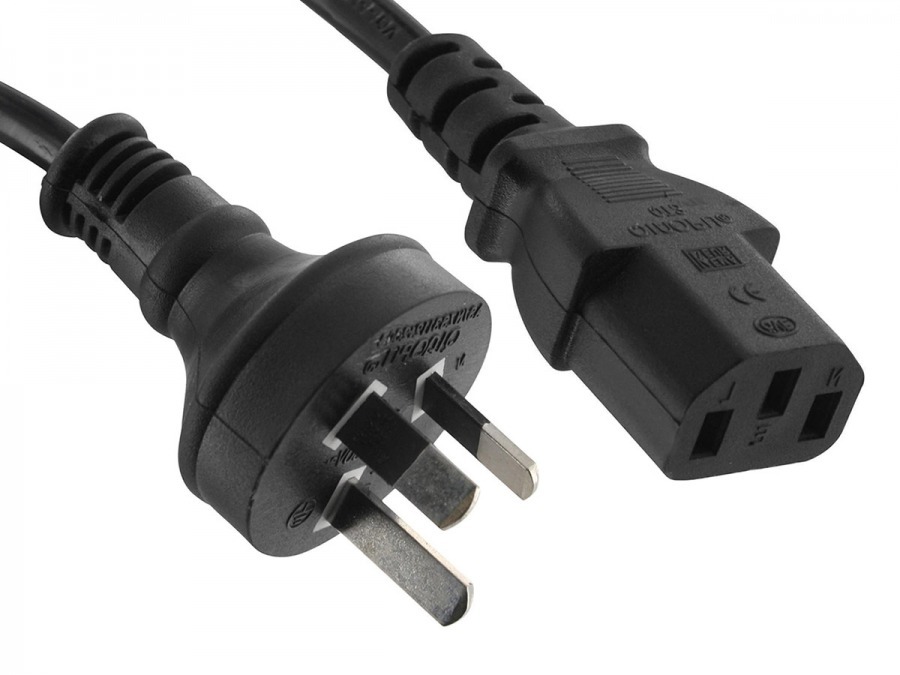 0.5m IEC Power Cable (IEC-C13 to Australian Mains Plug) (Photo )
