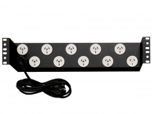 10 Socket 10 Amp Recessed Server Rack Power Rail (Horizontal)