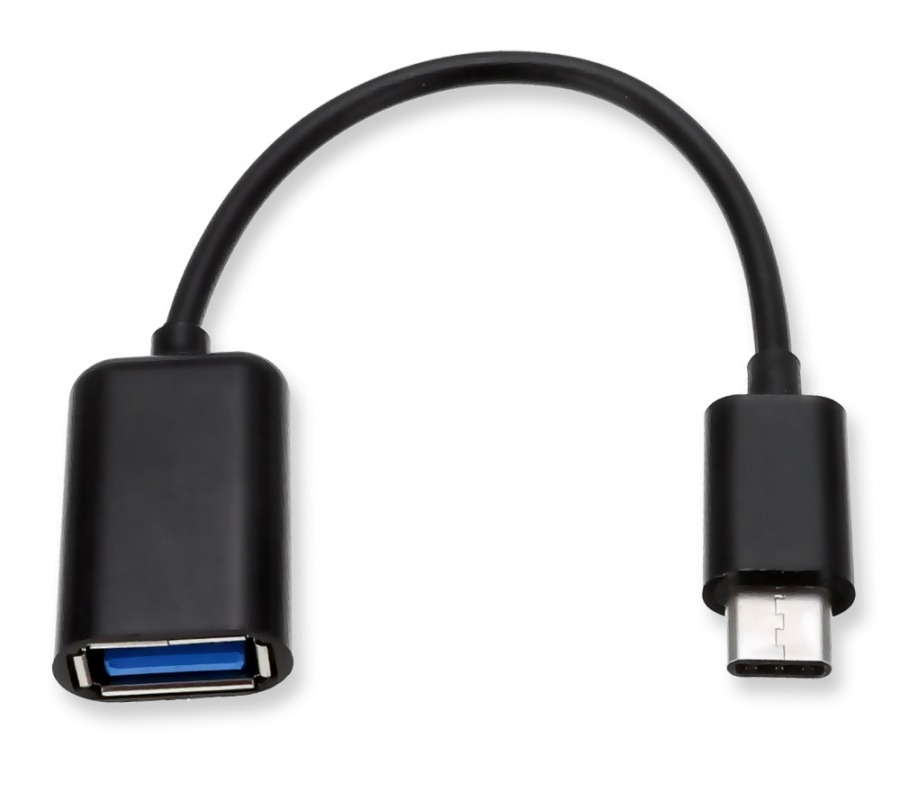 10cm USB-C OTG Cable (USB 2.0 Interface - Black) (Photo )