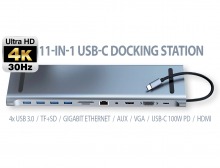 11-in-1 USB-C Docking Station with 100W PD, 4K/30Hz HDMI, VGA, Ethernet & More (PC or Mac) (Thumbnail )