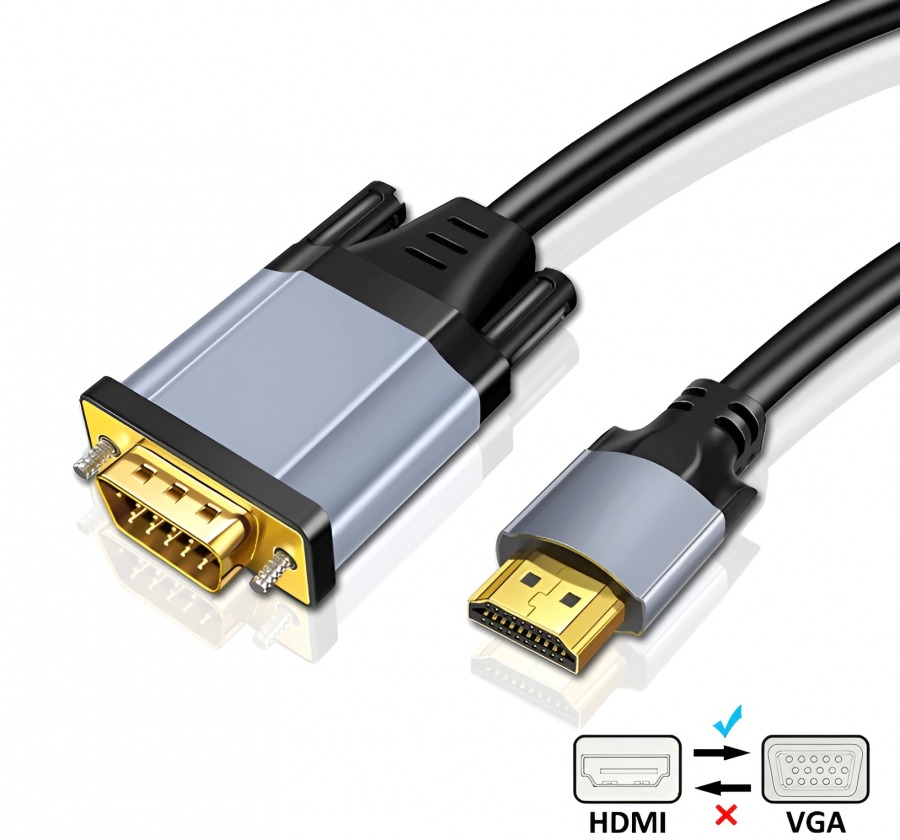 1.8m Integrated HDMI to VGA Video Conversion Cable (1080p/60Hz) (Photo )