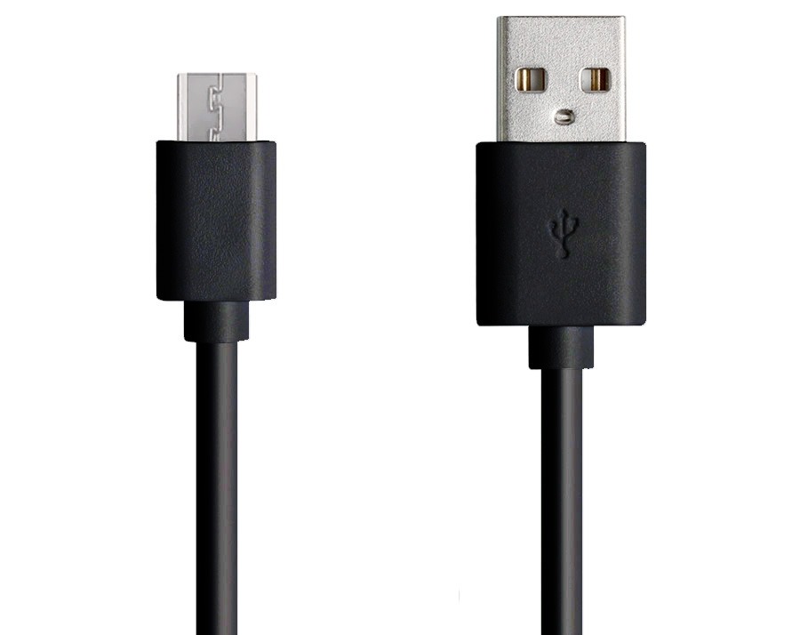 1m Micro USB 2.0 Hi-Speed Cable (A to Micro-B 5 Pin - BLACK) (Photo )