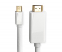 1m Mini-DisplayPort to HDMI Cable (Male to Male) - Thunderbolt Socket Compatible (Thumbnail )