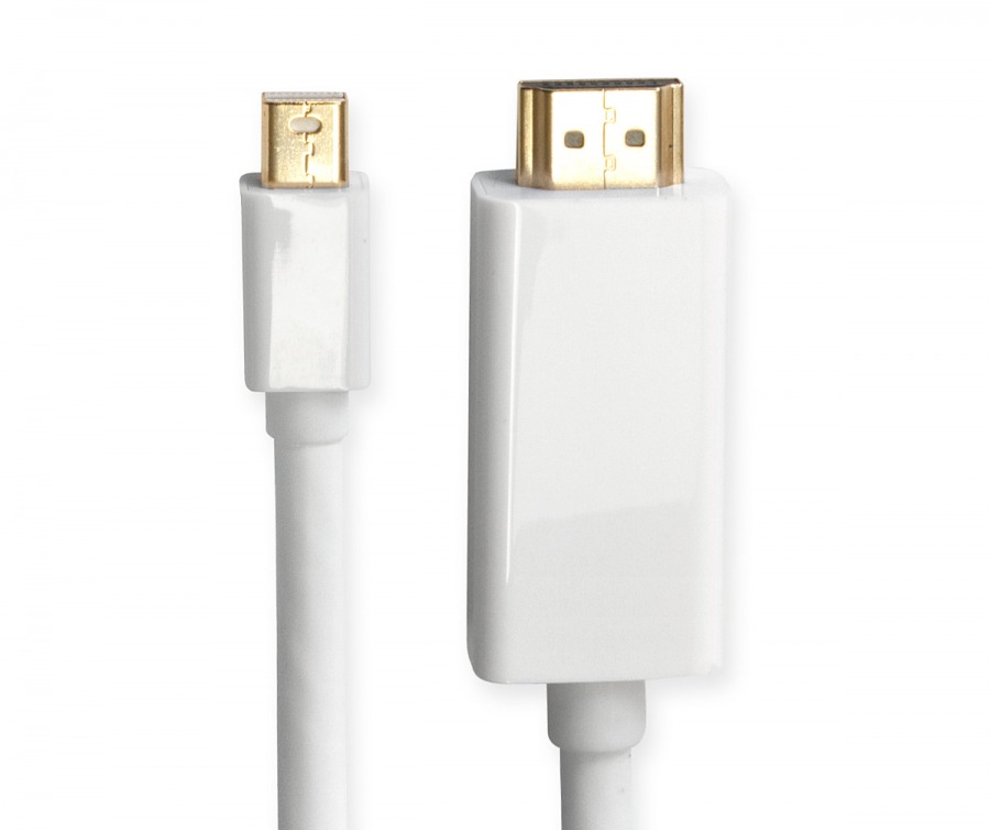 1m Mini-DisplayPort to HDMI Cable (Male to Male) - Thunderbolt Socket Compatible (Photo )