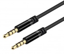 1m Slim 3.5mm 4-Pole TRRS Cable (Black)