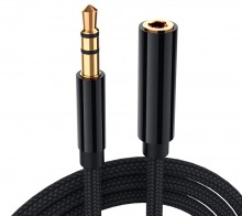 1m Slim-fit Stereo Audio 3.5mm AUX Extension Cable (Male to Female) (Thumbnail )
