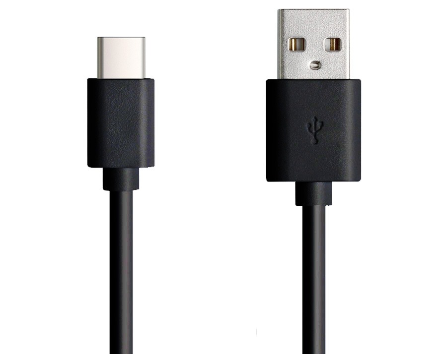 25cm USB Type-C to Type-A Cable (Black) (Photo )