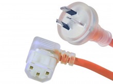 2m Left-Angled Medical IEC Power Cable (IEC-C13 to Australian Mains Plug) (Thumbnail )