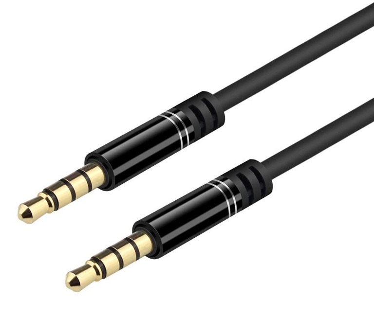 2m Slim 3.5mm 4-Pole TRRS Cable (Black) (Photo )