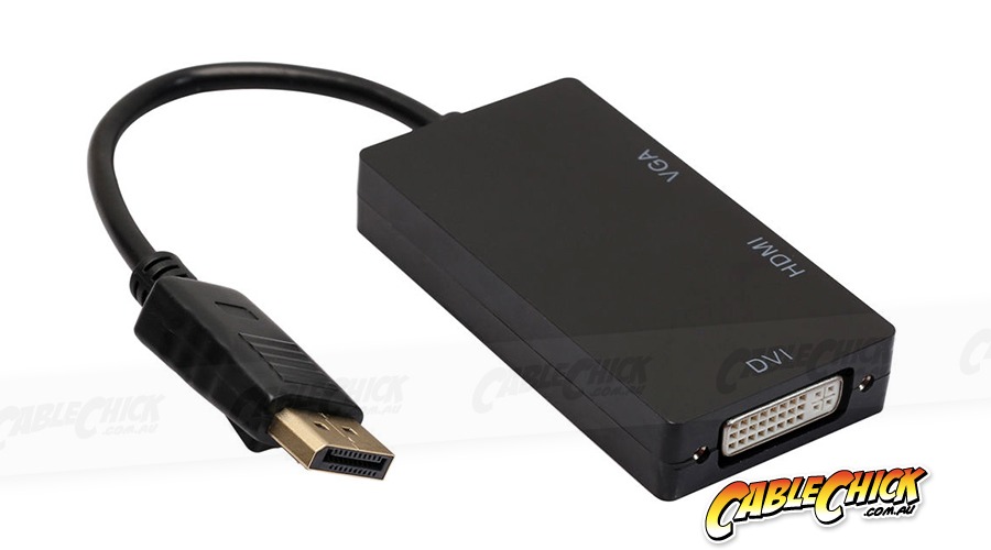 3-in-1 DisplayPort to VGA / DVI / HDMI Cable Adaptor (Photo )