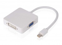 3-in-1 Mini-DisplayPort to VGA / DVI / HDMI Cable Adaptor - Thunderbolt Socket Compatible (Thumbnail )