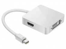 3-in-1 Mini-DisplayPort to HDMI / DVI / DisplayPort Cable Adaptor - Thunderbolt 2 Socket Compatible (Thumbnail )