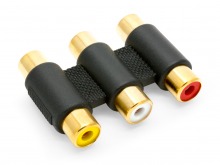 3 RCA Female to Female Gold Plated Adaptor (Coupler)