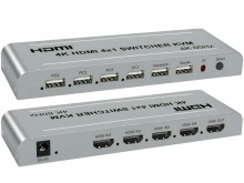 4-Port HDMI Switch & KVM (4K/60Hz)