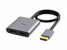 2-Port 8K DisplayPort 1.4 MST Splitter Hub (Dual 4K/60Hz) (Thumbnail )