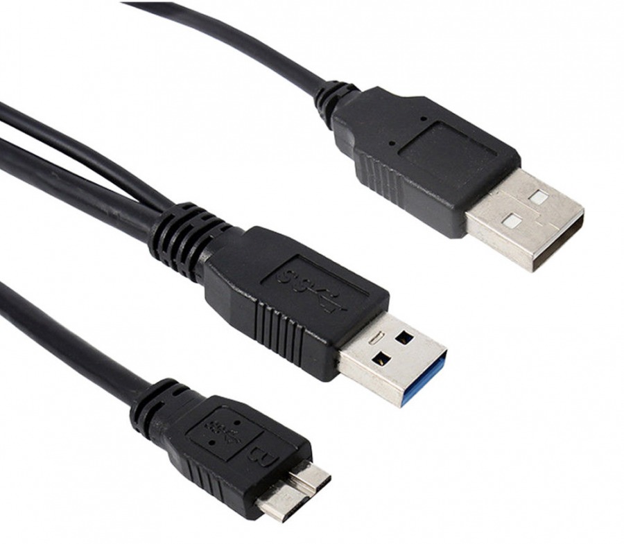 50cm USB 3.0 External HDD Data & Power Y-Cable (USB 3.0 Micro to 2x Type-A) (Photo )