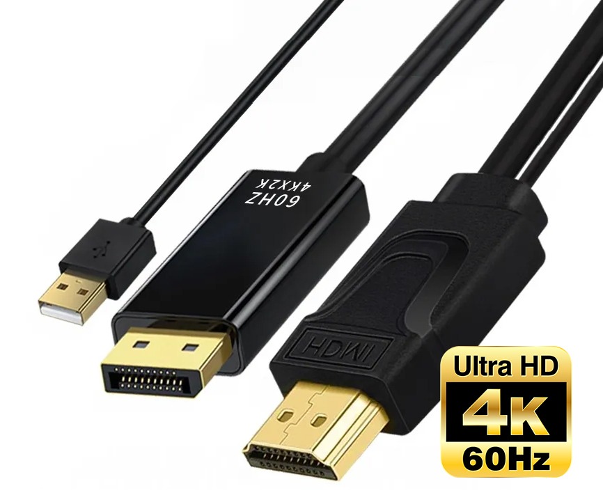 Active HDMI to DisplayPort Converter Cable (Photo )