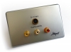 Amped Slimline S-Video and 3x RCA Composite + L & R Audio (Brushed Aluminium Wall Plate) (Thumbnail )