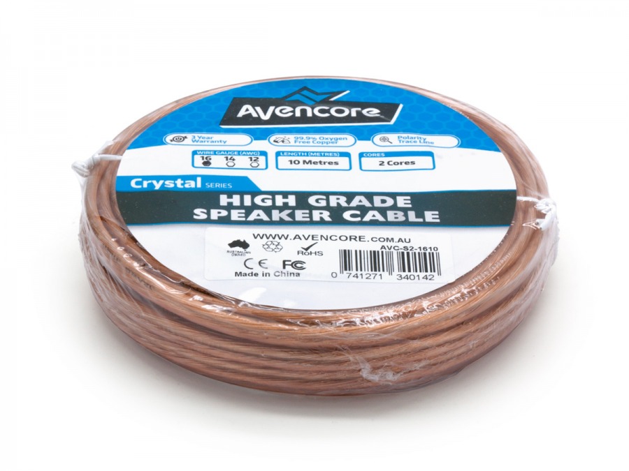 Avencore 10m Roll High-Grade 99.9% Oxygen Free 16 AWG 2-Core Speaker Cable (Photo )