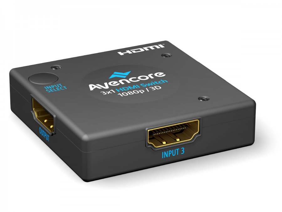 Avencore 3-Way Compact Passive HDMI Switcher (Photo )