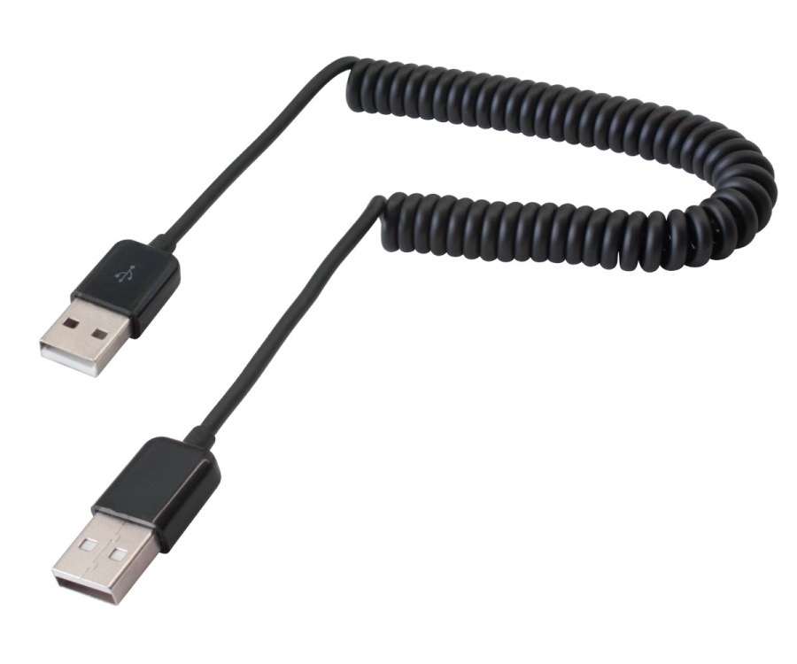 Coiled USB 2.0 Hi-Speed Cable (Type-A Male to Male) (Photo )