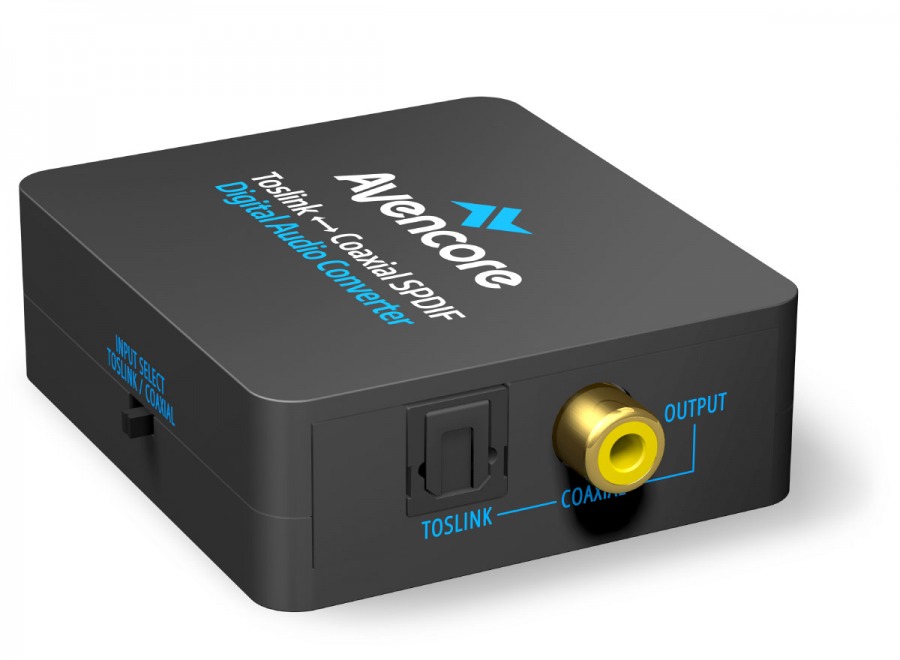 Avencore Digital Audio Converter BiDirection TOSLINK to Digital Coaxial