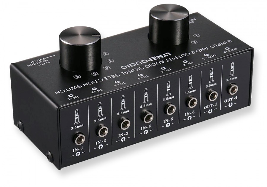 Switcher Audio A 4 Vie Da 3,5 Mm – Selettore Rotante In Alluminio Per Ingressi/uscite Stereo