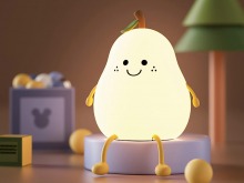 Charming Pear-Shaped Nursery Night Light (Multi-Mode, USB-C Rechargable) (Thumbnail )
