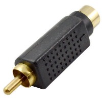 Composite Video (Male) S-Video (Female) Gold Plated Adapter (Thumbnail )