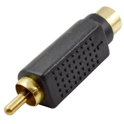Composite Video (Male) S-Video (Female) Gold Plated Adaptor (Photo )