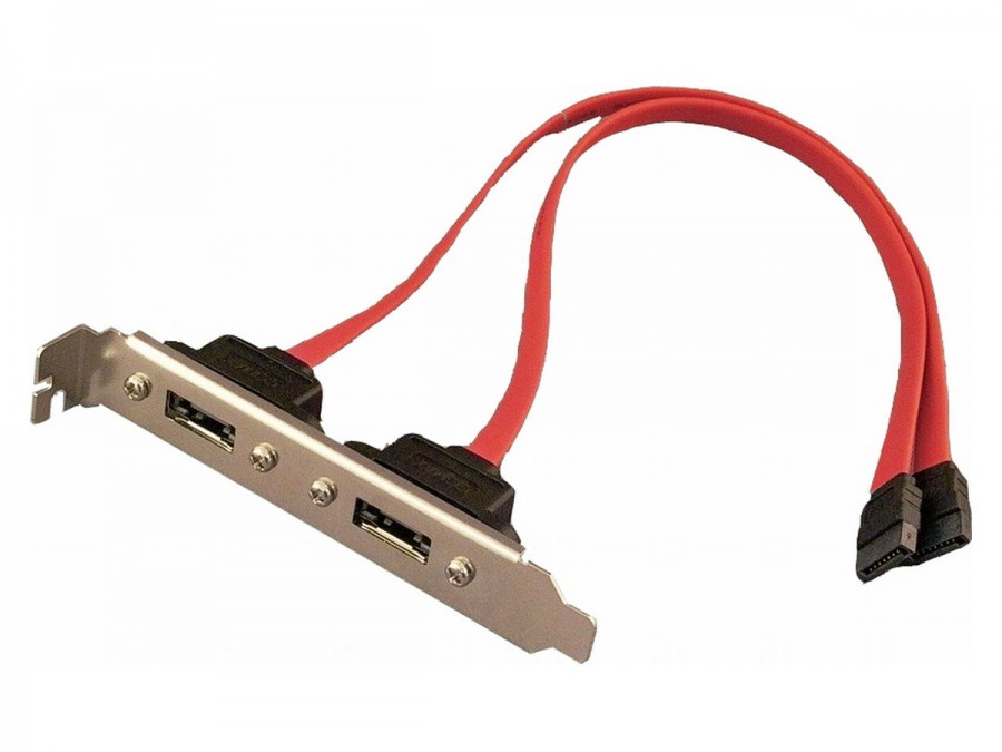 Dual Port eSATA Expansion Bracket (SATA 2 / SATA 3 Compatible)