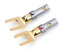 Gold Plated High-End Speaker Spade Plugs (Set of 2) (Thumbnail )