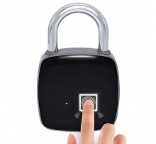 Heavy-Duty IP65 Waterproof Smart Fingerprint Padlock - Rechargeable (Black) (Thumbnail )