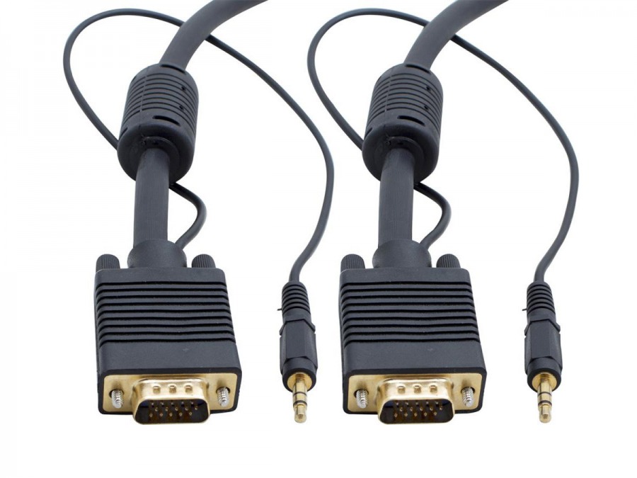 High-End 2M VGA + 3.5mm Stereo Audio Cable (Male to Male) (Photo )
