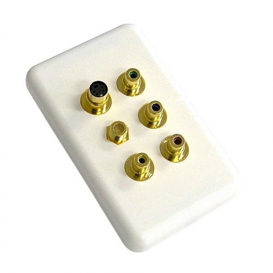 High-end NEOTECH SVHS, Component, Composite Video & F-Type Coaxial Wall Plate