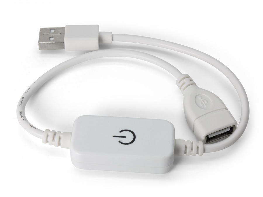 In-Line USB On/Off Switch (Power Only - WHITE) (Photo )