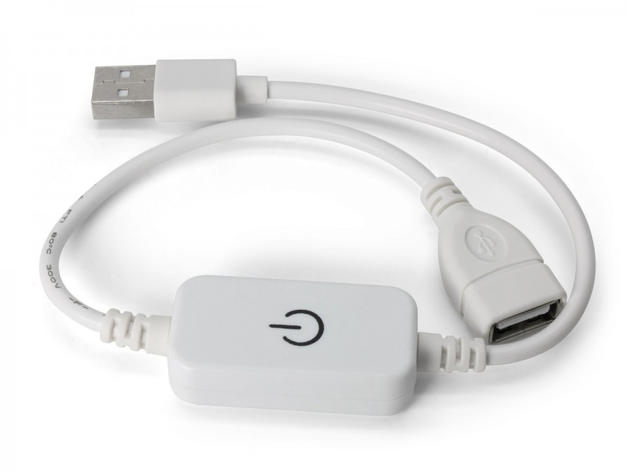 In Line USB On Off Switch Power Only WHITE