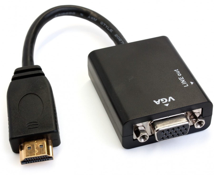 HDMI to VGA Adapter with 3.5mm for Stereo Audio