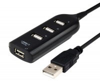 Pocket Sized 4-Port USB 2.0 Hub (Black)