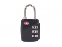 Metal 3-Digit Luggage Padlock (Black - TSA Approved)