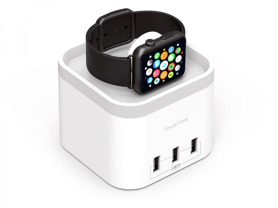 Power-Time Apple Watch Charging Cradle & 3-Port USB Charger