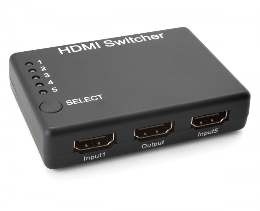 Powered 5-Port HDMI v1.3 Switch with Remote & IR Receiver (1080p/60Hz)