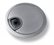 Premium Brushed Steel Finish Desk Grommet (80mm Zinc-Alloy) (Thumbnail )