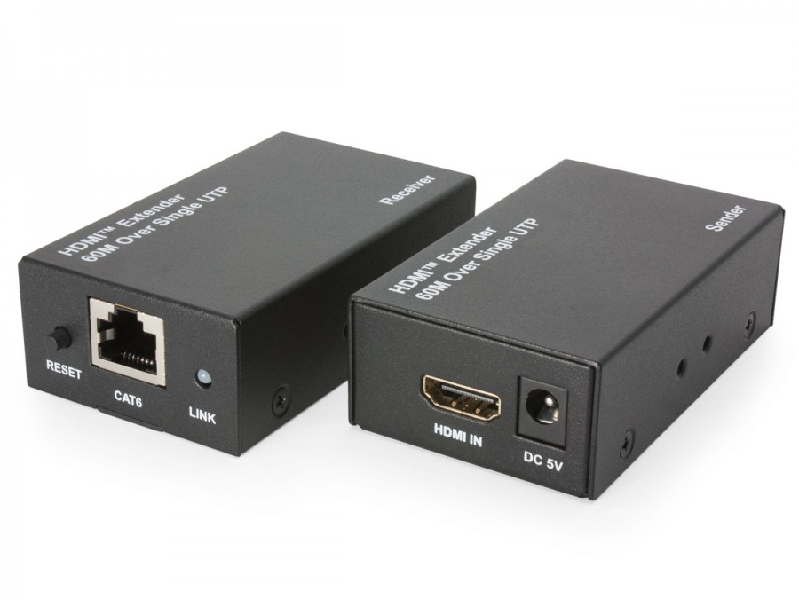 HDMI Extender Over Single CAT6 Network Cable (1080p up to 60m) (Photo )