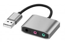 Premium USB Sound Card Adapter (Stereo + Microphone + Headset)