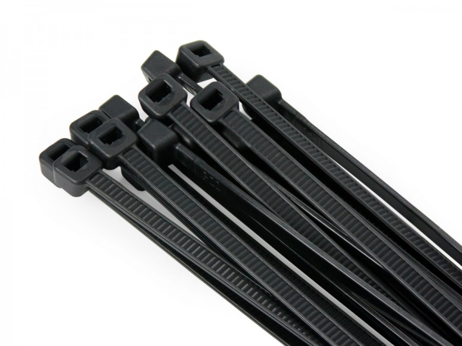 Premium UV Stabilised LSZH Black Cable Zip Ties - 250mm x 4.8mm (100 Pack) (Photo )