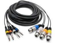 Pro Series 10m 1/4 Inch Jack to XLR 4-Way Snake (Male to Female)